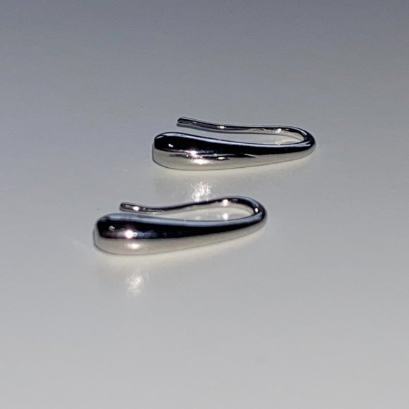 S925 Stamped Sterling Silver Small Water Drop Earrings - Picture 3 of 7